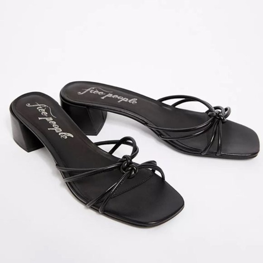 NEW Free People Petra Black Block Heel Sandal - Picture 8 of 8